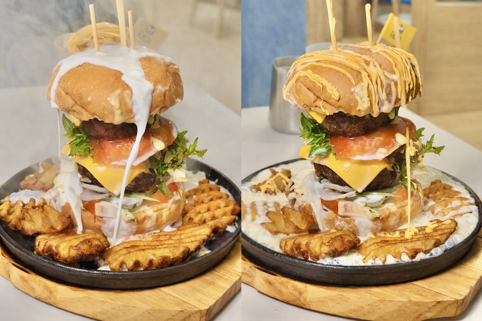 [高雄]Mochi Mochi鬆餅屋高雄義享店-藏在甜點店的超強極上釜飯!儀式感滿滿的日式釜飯x雙色起司瀑布漢堡 @美食好芃友（芃芃）